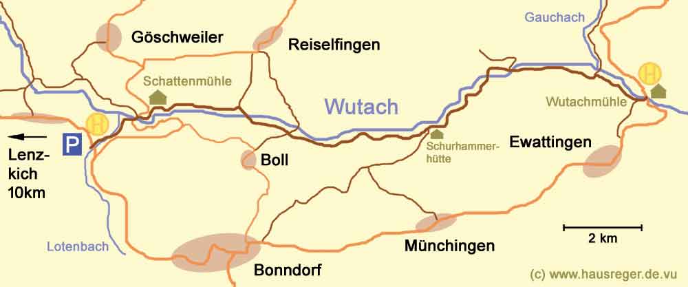 Map of the Wutach Gorge